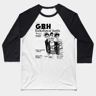 G.B.H. / Battalion of Saints / The F.U.s / Personal Conflict Punk Flyer Baseball T-Shirt